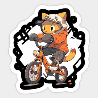 cat bike Sticker